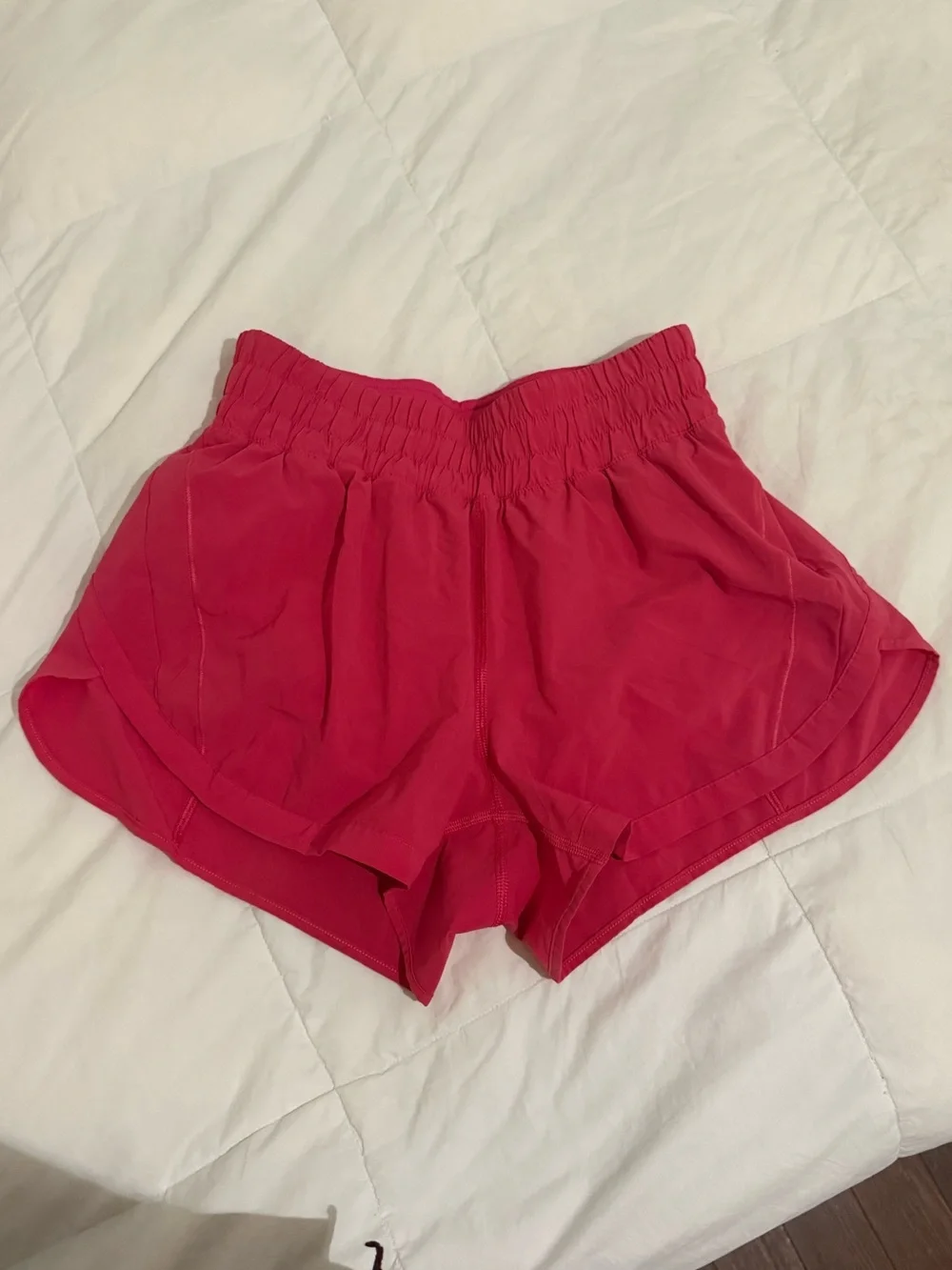 lululemon athletica Women's Bright Pink Smocked Waist Running Shorts